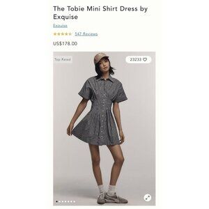 NWT Size S - The Tobie Button-Front Pleated Shirt Dress by Exquise (NWT US$178)